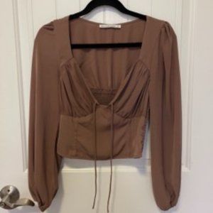 Abercrombie Long Sleeve Tie front top